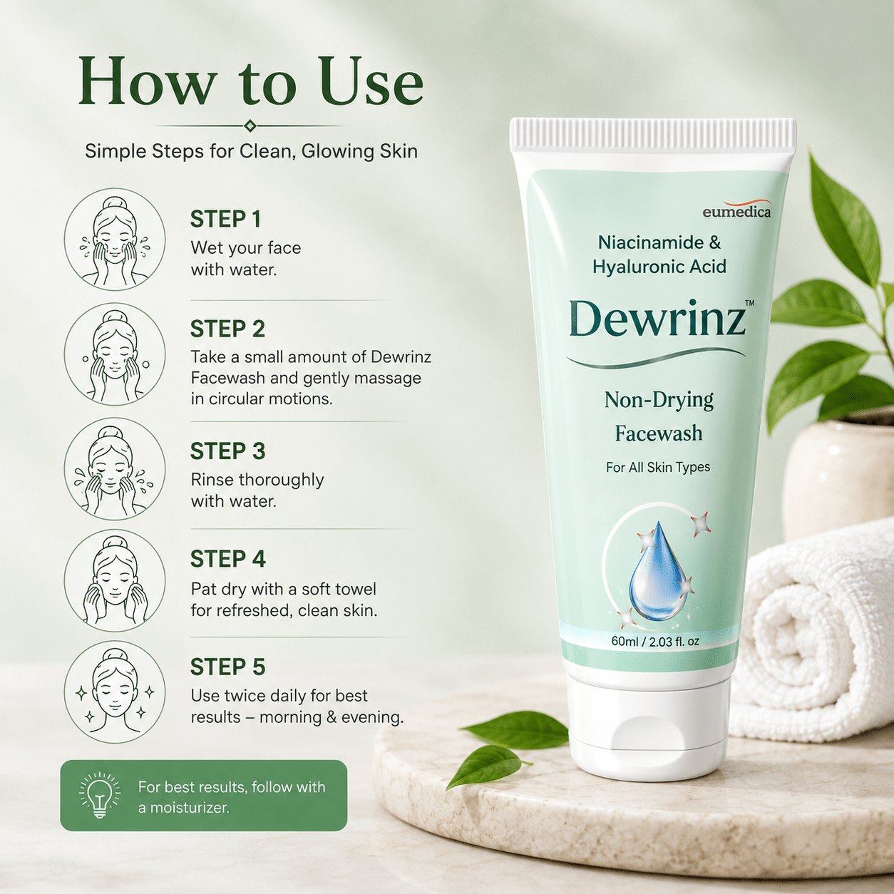 Dewrinz Non-Drying Facewash - Cosmosentials