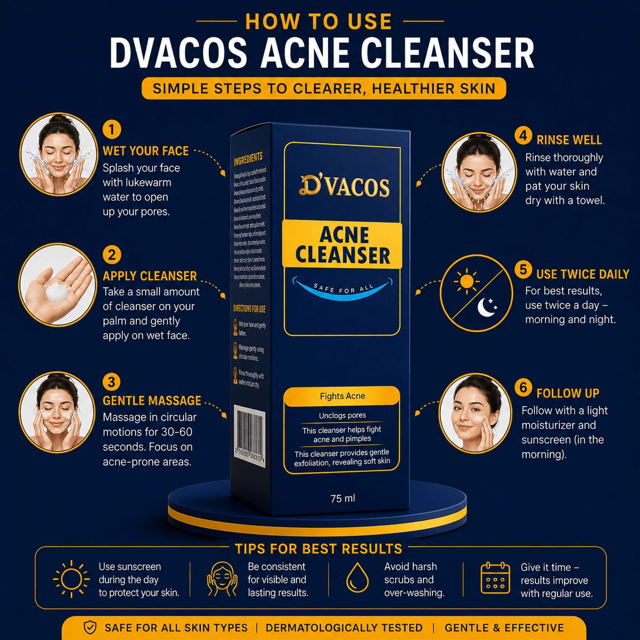 D'Vacos Acne Cleanser - Cosmosentials