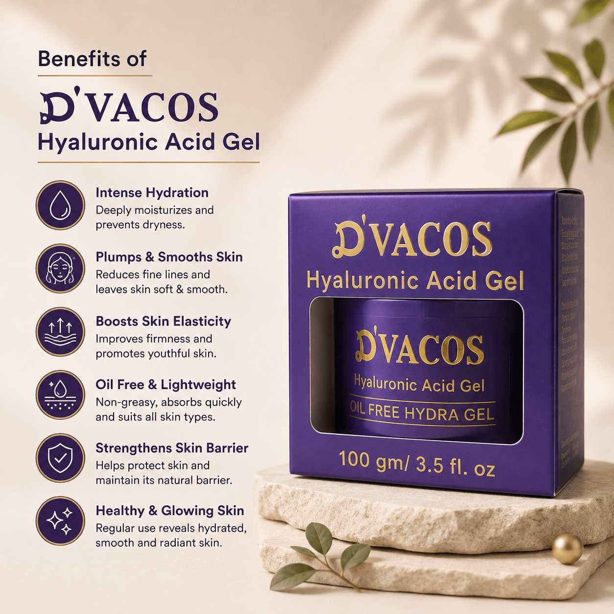 D’VACOS Hyaluronic Acid Gel (100g) - Cosmosentials