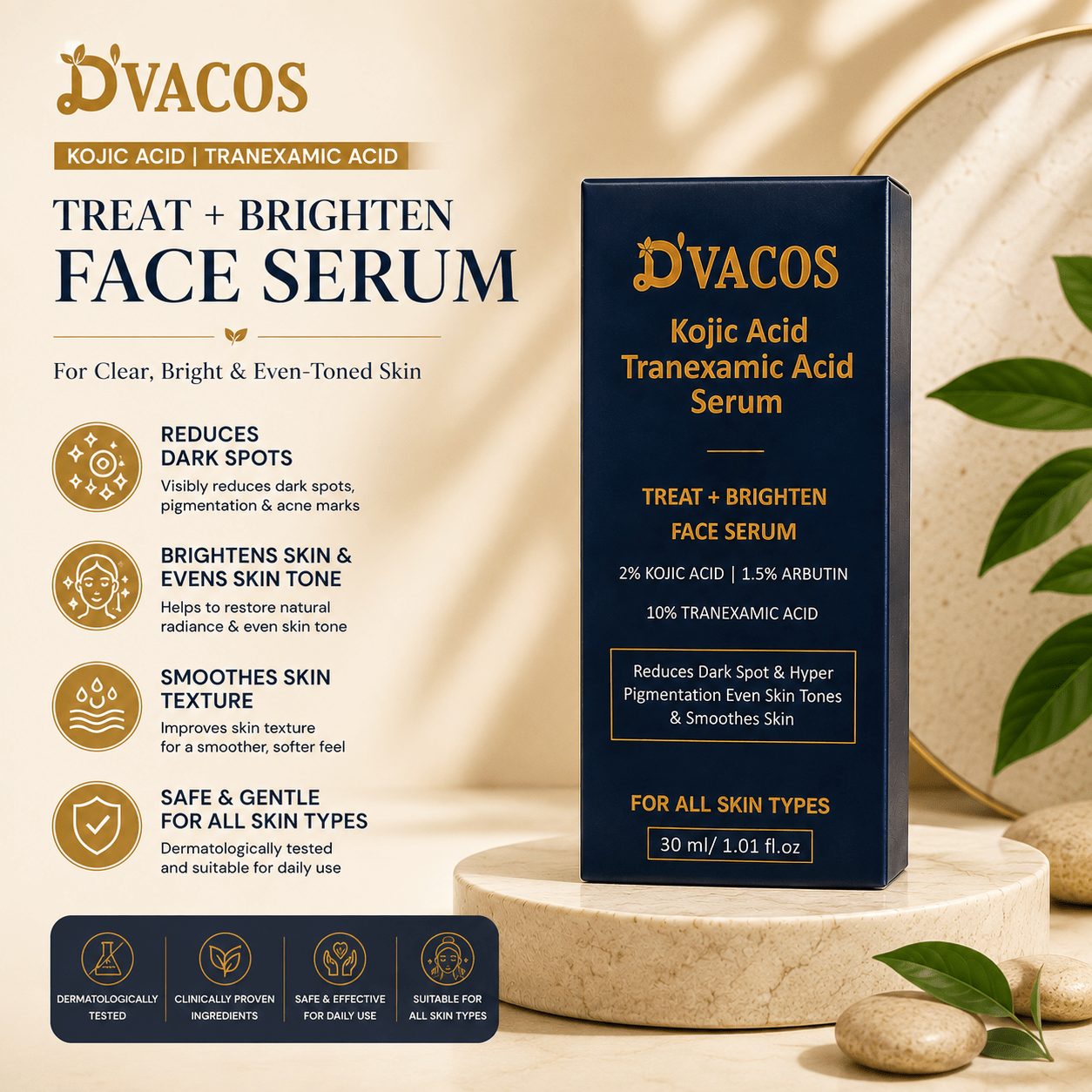 D'VACOS Kojic Acid Tranexamic Acid Serum - Cosmosentials
