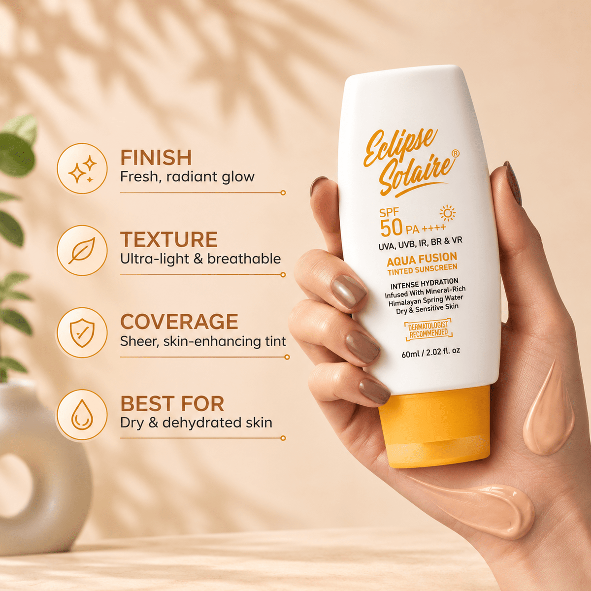 Eclipse Solaire Aqua Fusion Tinted Sunscreen SPF 50 PA++++ - Cosmosentials