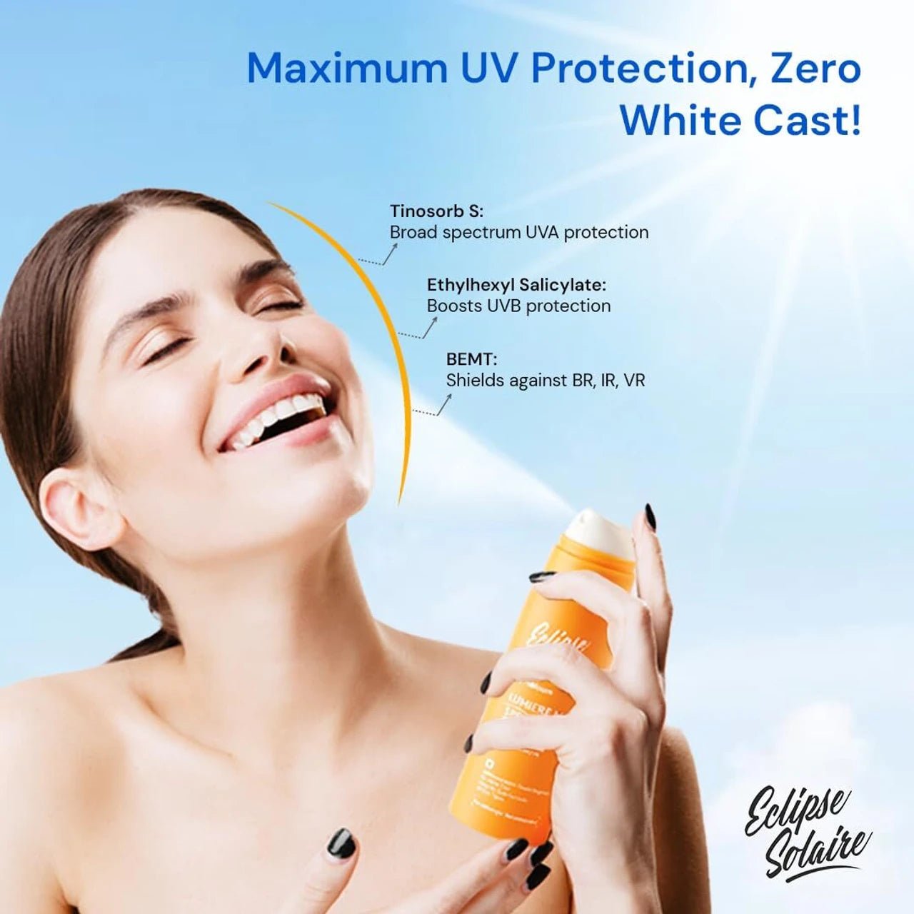 Eclipse Solaire Lumiere Mist SPF 50 PA+++ Sunscreen Spray - Cosmosentials