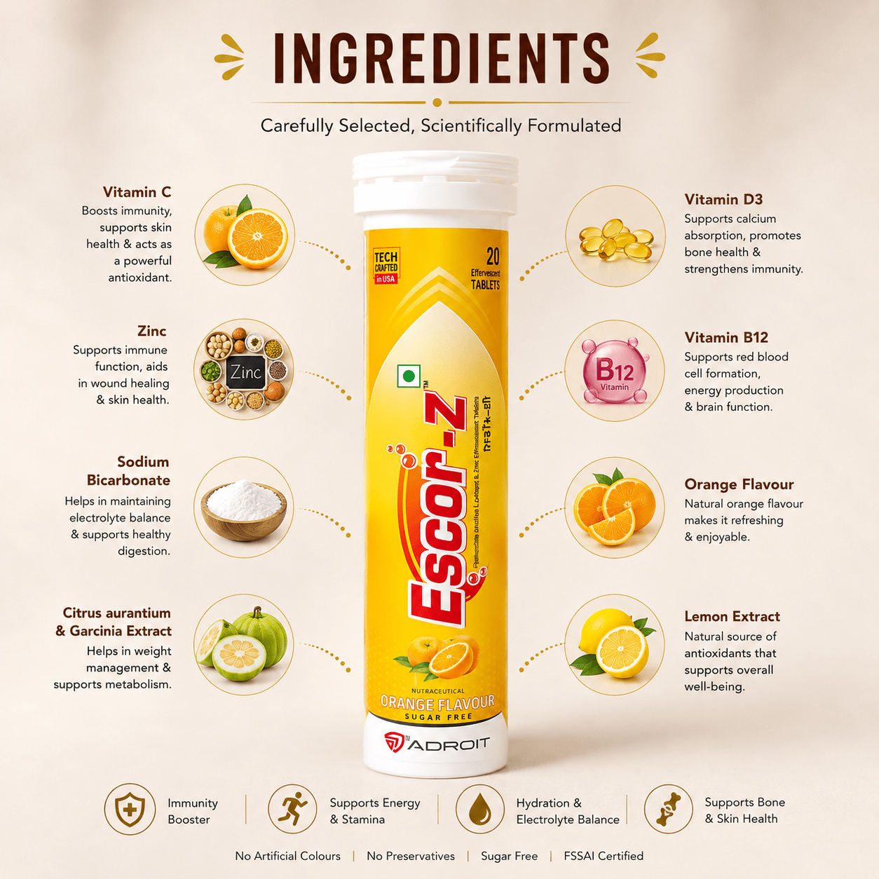 Escor-Z Effervescent Tablets - Cosmosentials