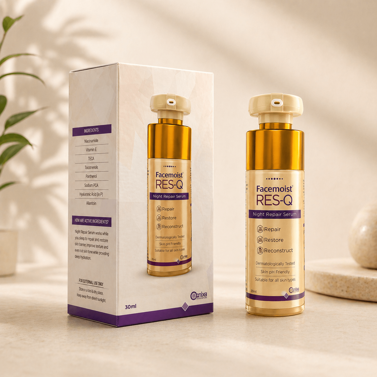 Facemoist RES - Q Night Repair Serum - Cosmosentials