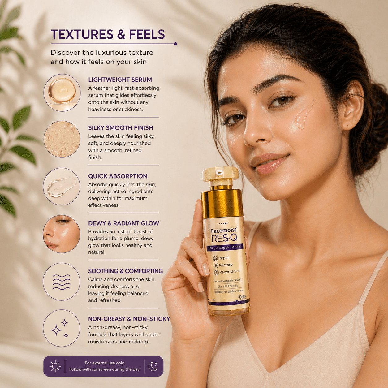 Facemoist RES - Q Night Repair Serum - Cosmosentials