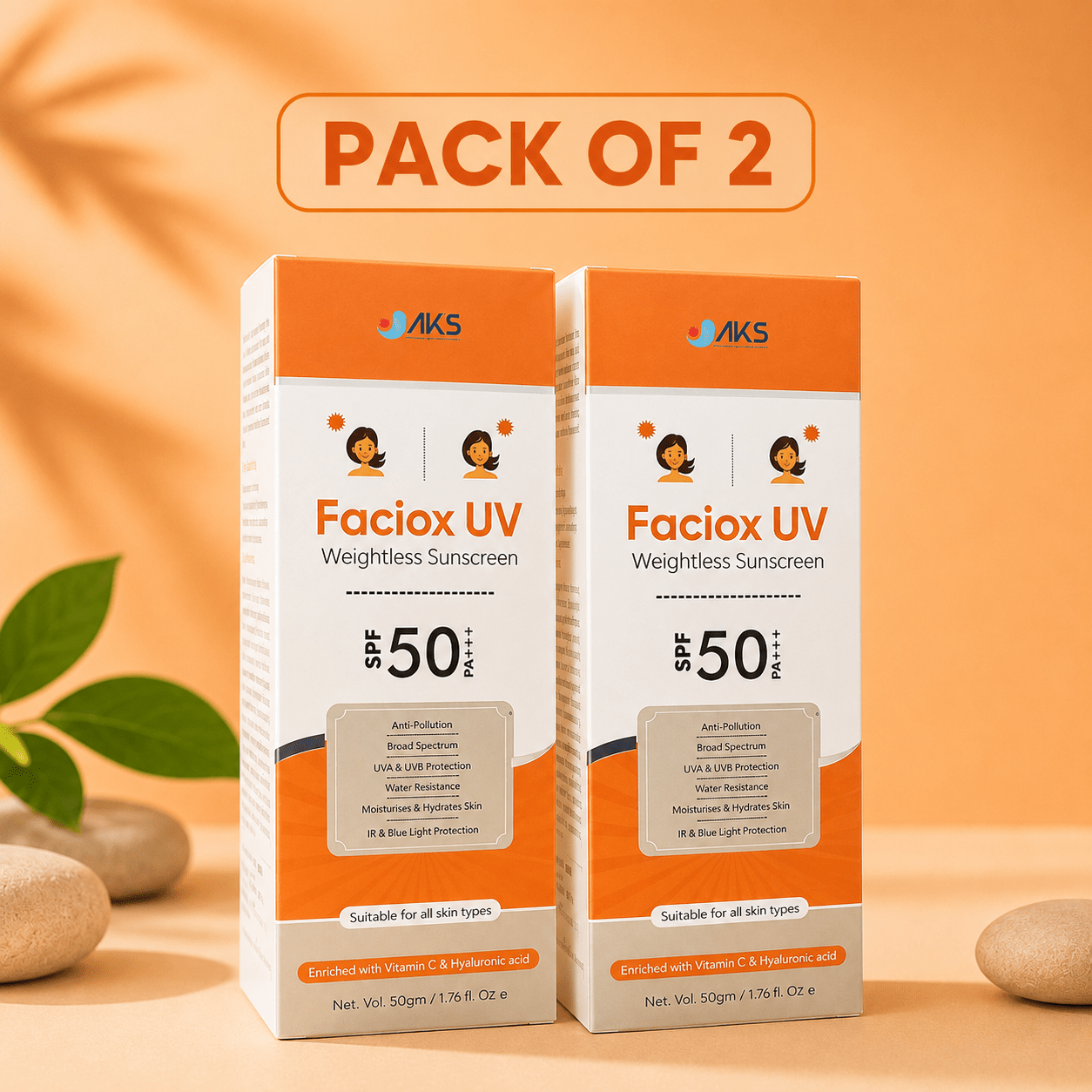 Faciox UV Weightless Sunscreen SPF 50 PA+++ - Cosmosentials