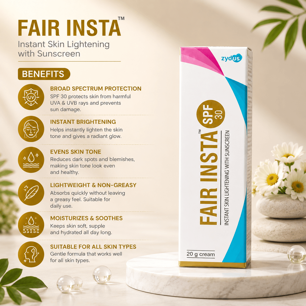 Fair Insta SPF 30 Cream 20g - Cosmosentials