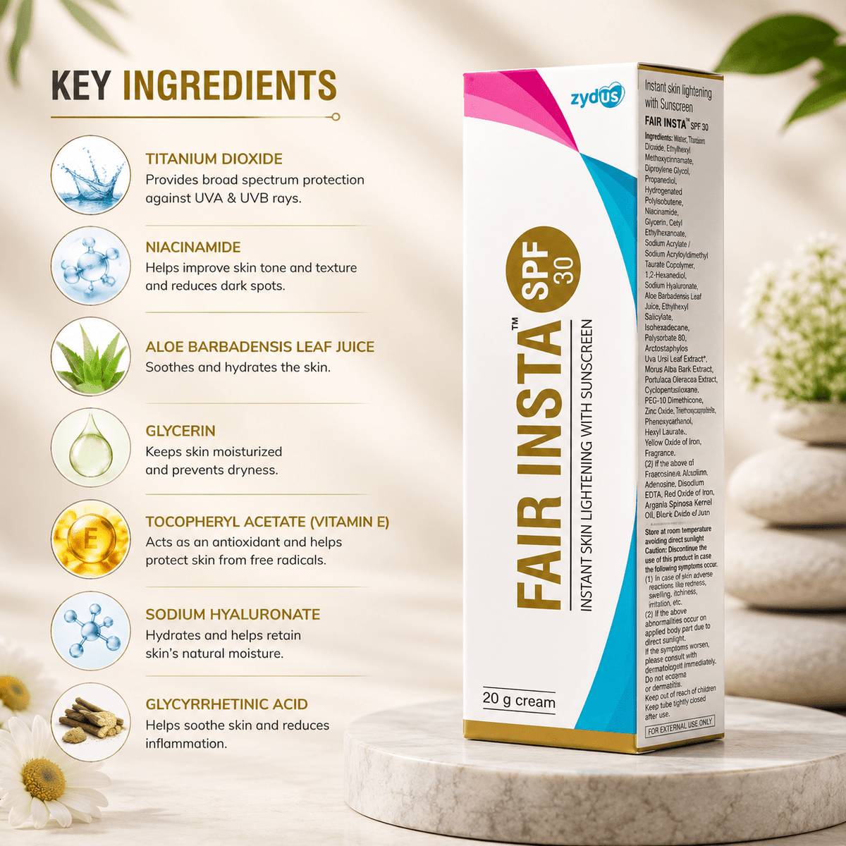 Fair Insta SPF 30 Cream 20g - Cosmosentials