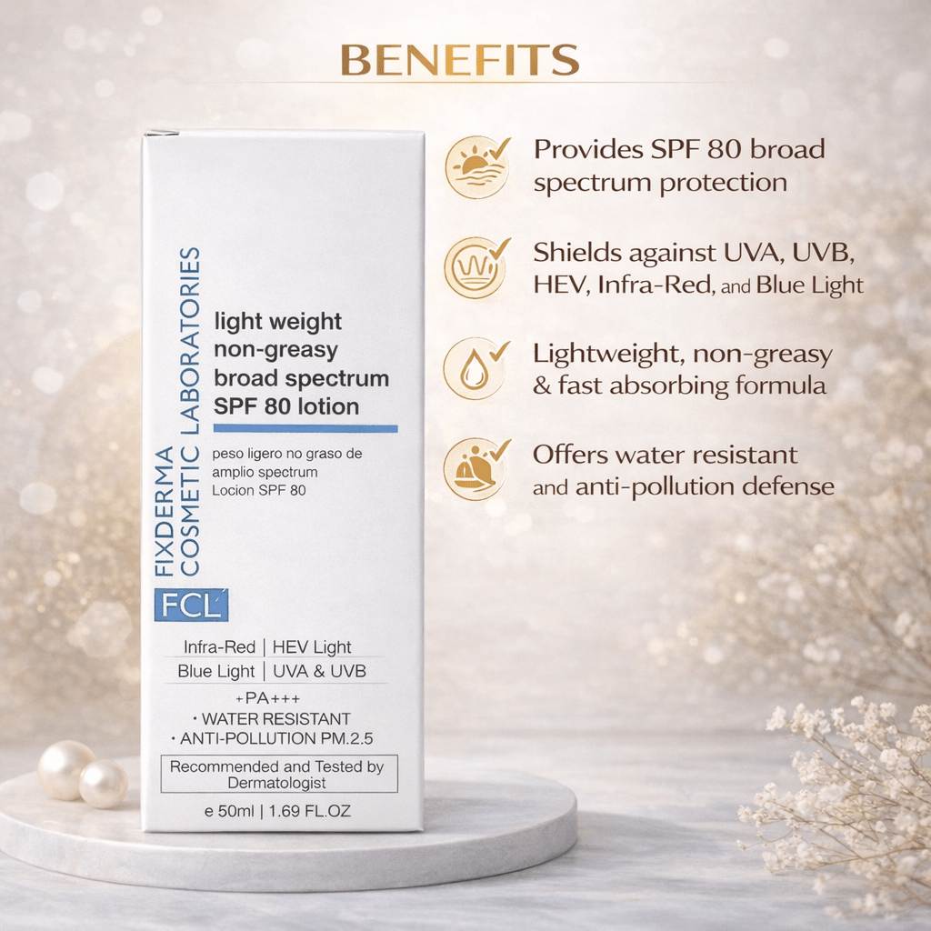 FCL Light Weight Non - Greasy Broad Spectrum SPF 80 Lotion - Cosmosentials