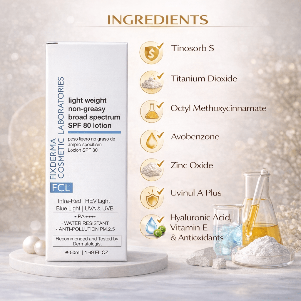 FCL Light Weight Non - Greasy Broad Spectrum SPF 80 Lotion - Cosmosentials