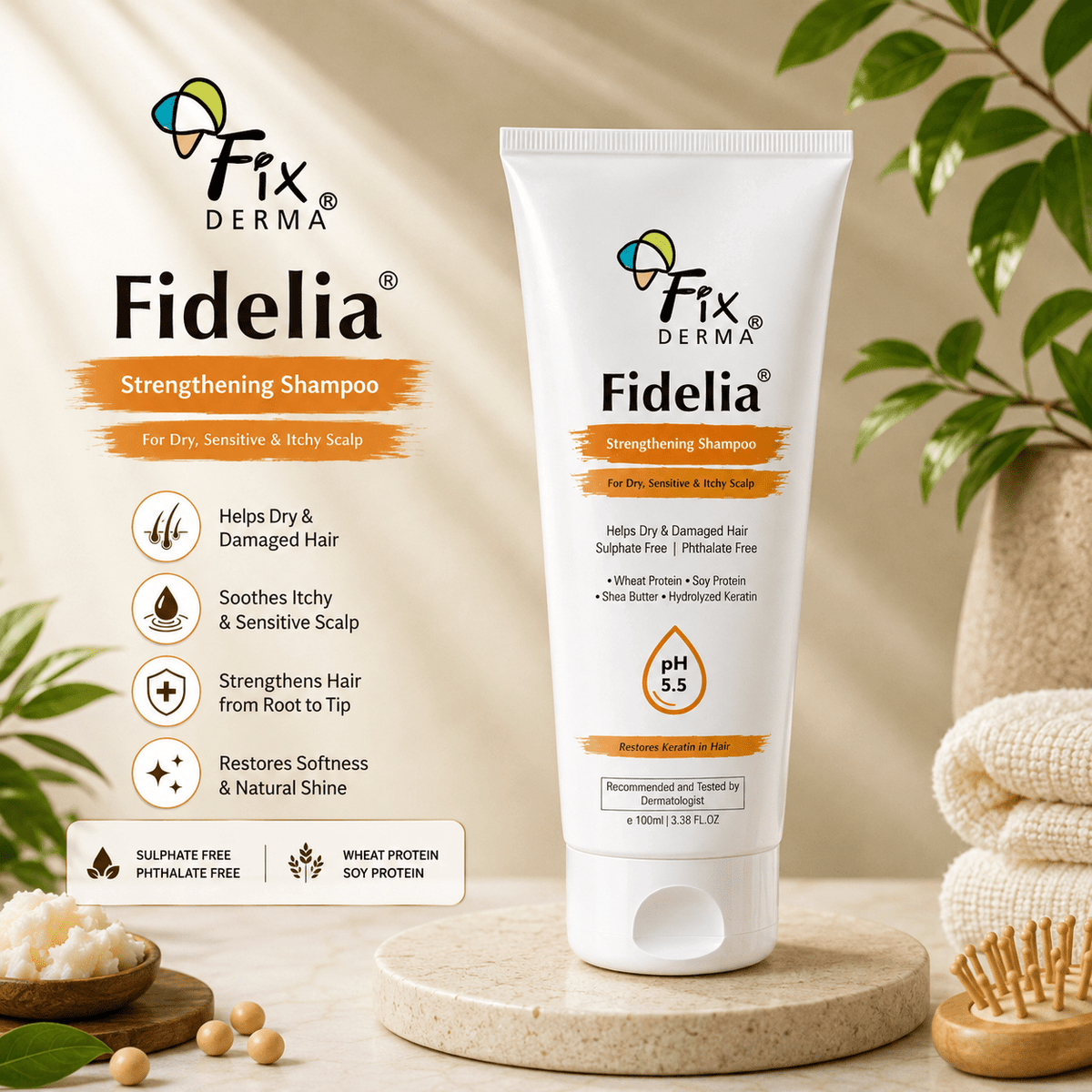 Fixderma Fidelia Strengthening Shampoo 100ml - Cosmosentials