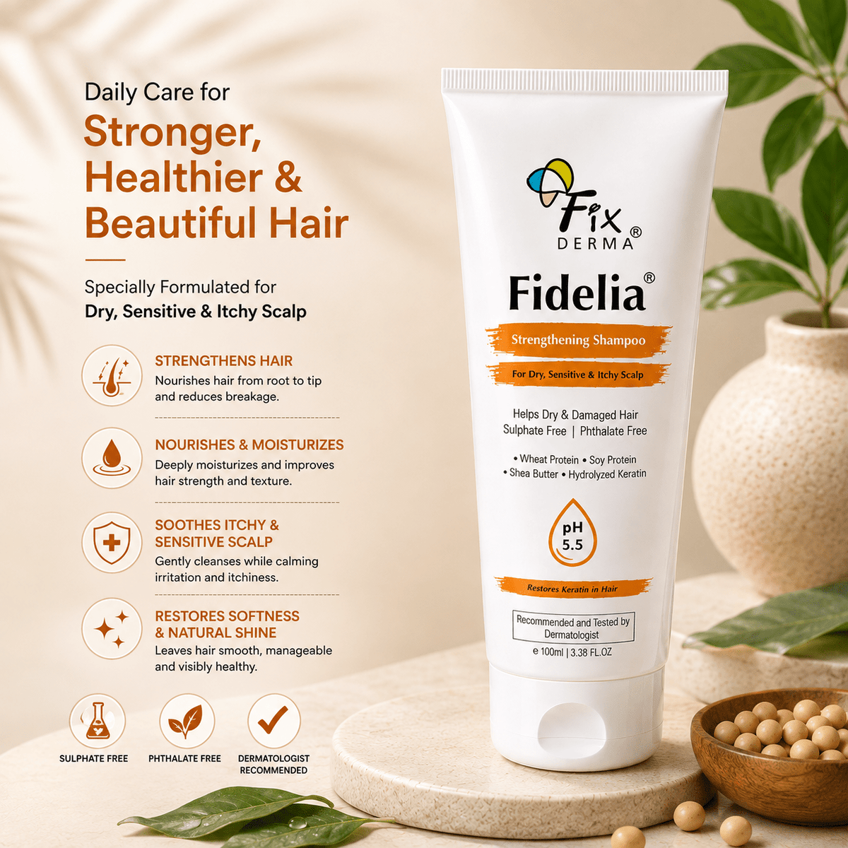 Fixderma Fidelia Strengthening Shampoo 100ml - Cosmosentials