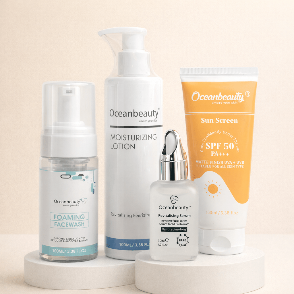 Foaming Facewash | Revitalising Serum | Moisturizing Lotion | Sunscreen SPF 50 PA+++ - Cosmosentials