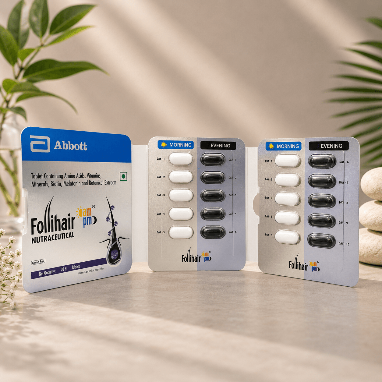 Follihair Nutraceutical AM PM Tablets (3 x 20 Tablets) - Cosmosentials