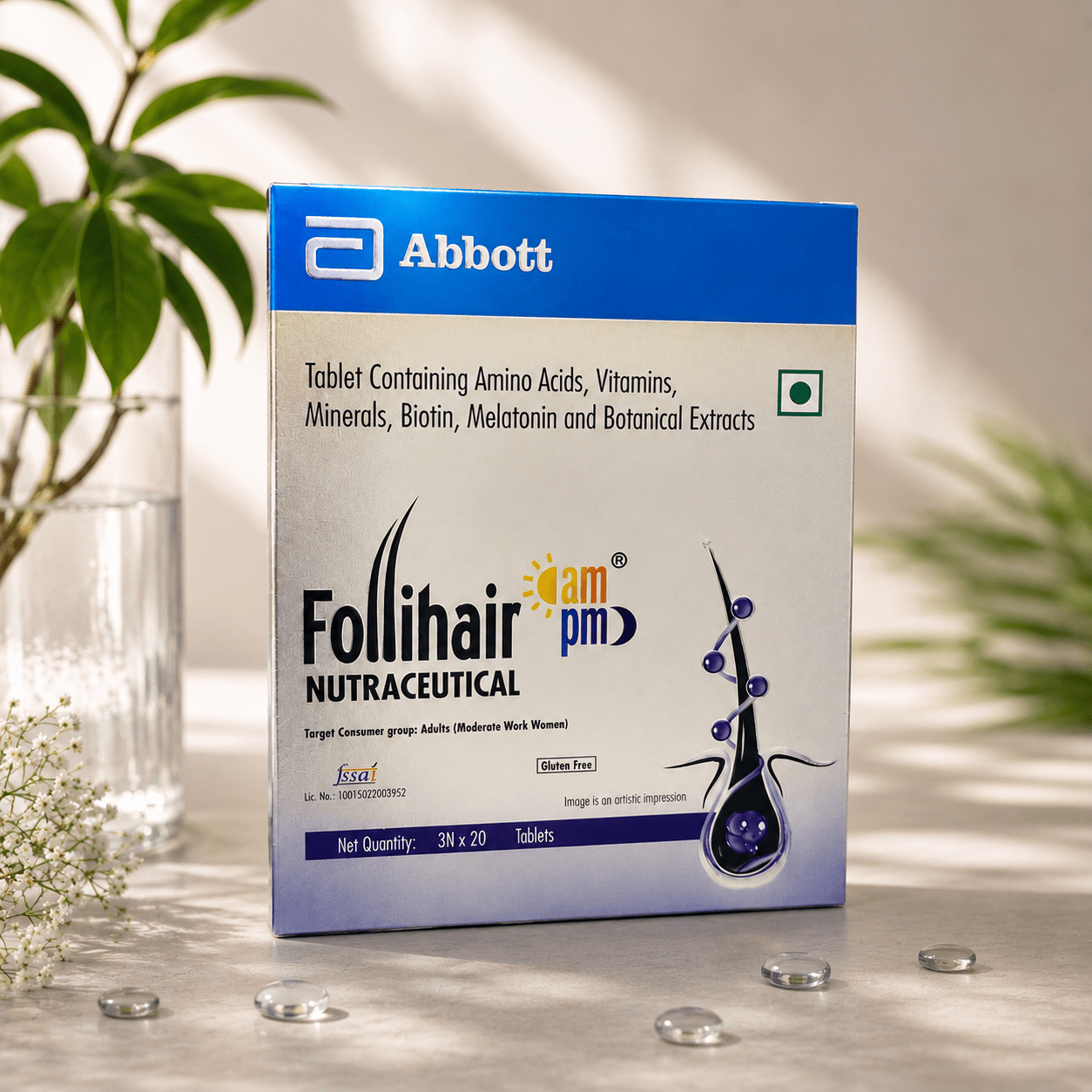Follihair Nutraceutical AM PM Tablets (3 x 20 Tablets) - Cosmosentials