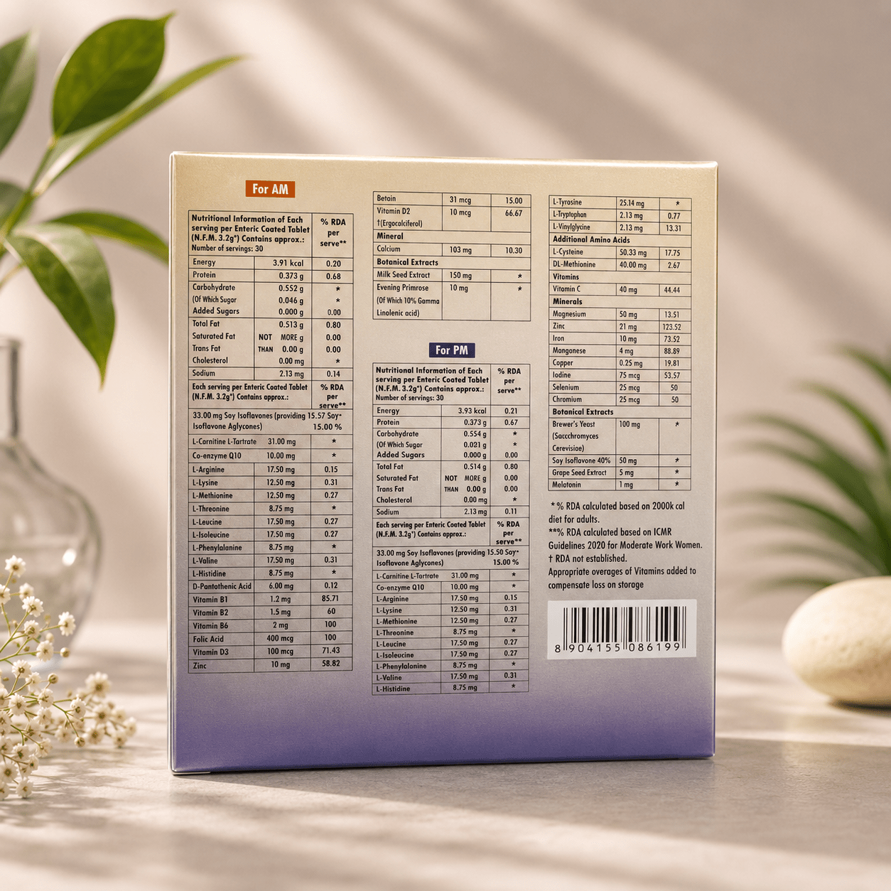 Follihair Nutraceutical AM PM Tablets (3 x 20 Tablets) - Cosmosentials