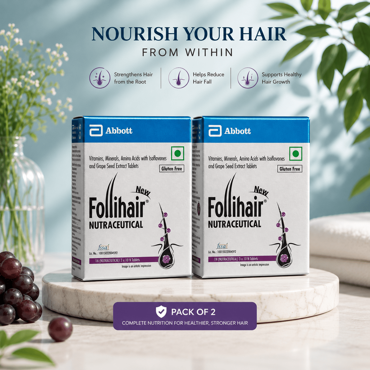 Follihair Nutraceutical Tablets - Cosmosentials
