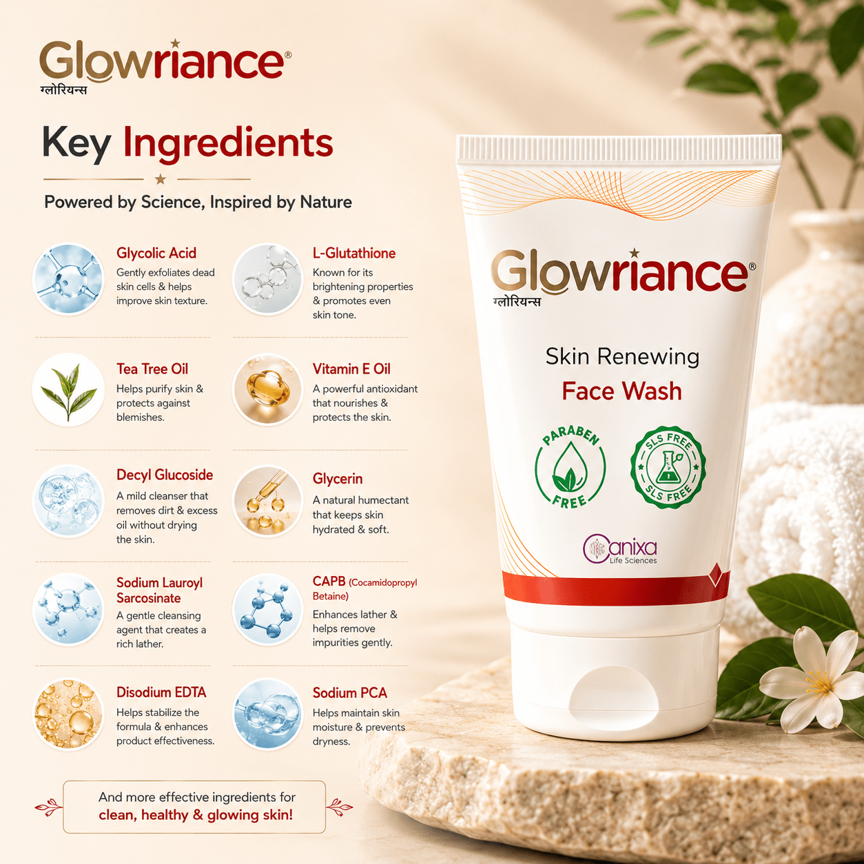 Glowriance Skin Renewing Face Wash - Cosmosentials
