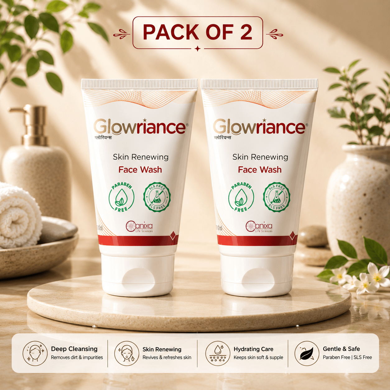 Glowriance Skin Renewing Face Wash - Cosmosentials