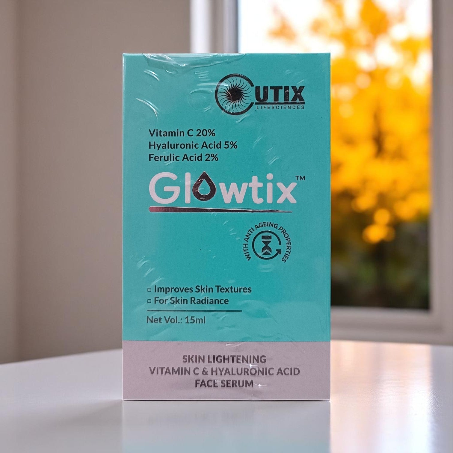 Glowtix Skin Lightening Vitamin C & Hyaluronic Acid Face Serum 15ml - Cosmosentials