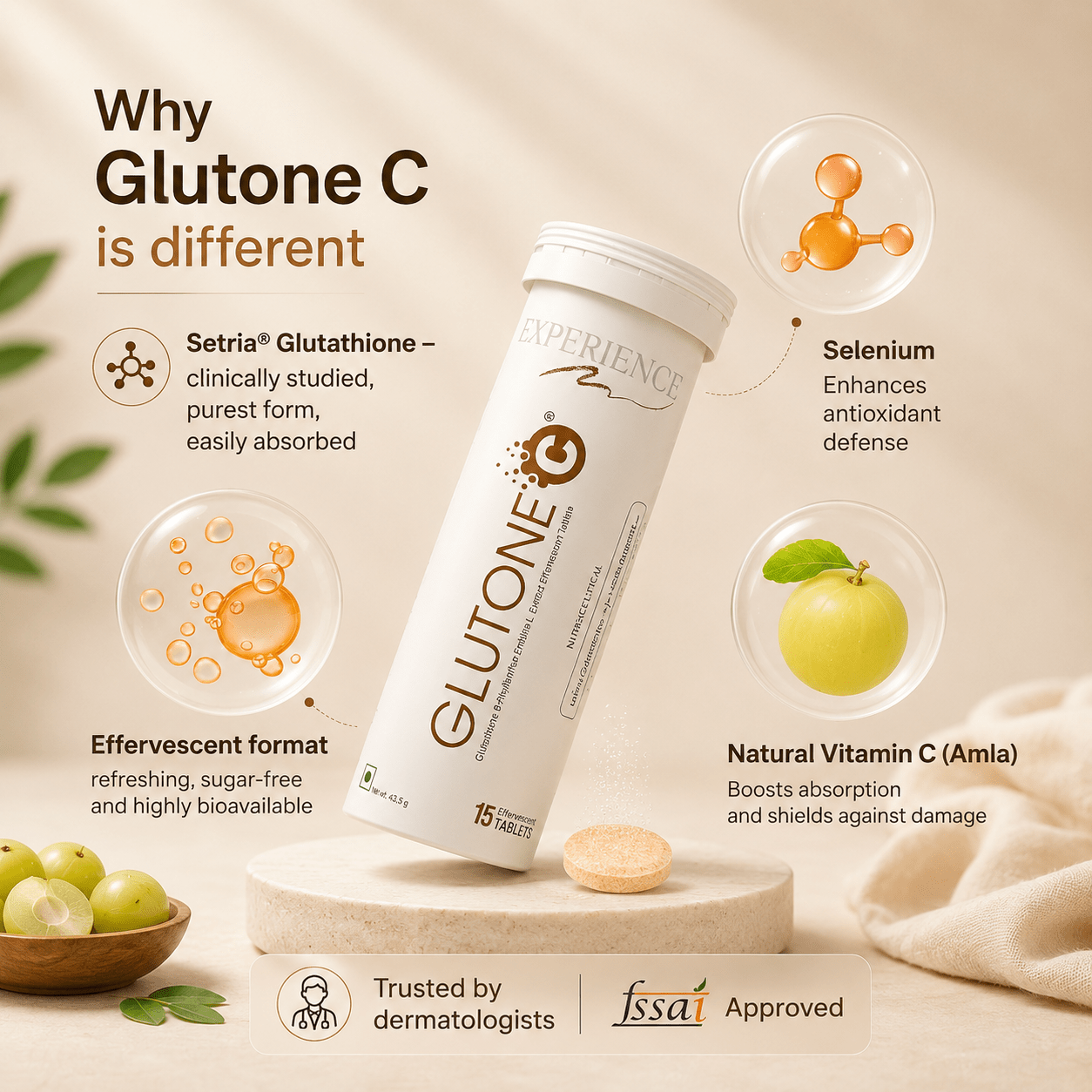 Glutone-C Effervescent Tablets - Cosmosentials