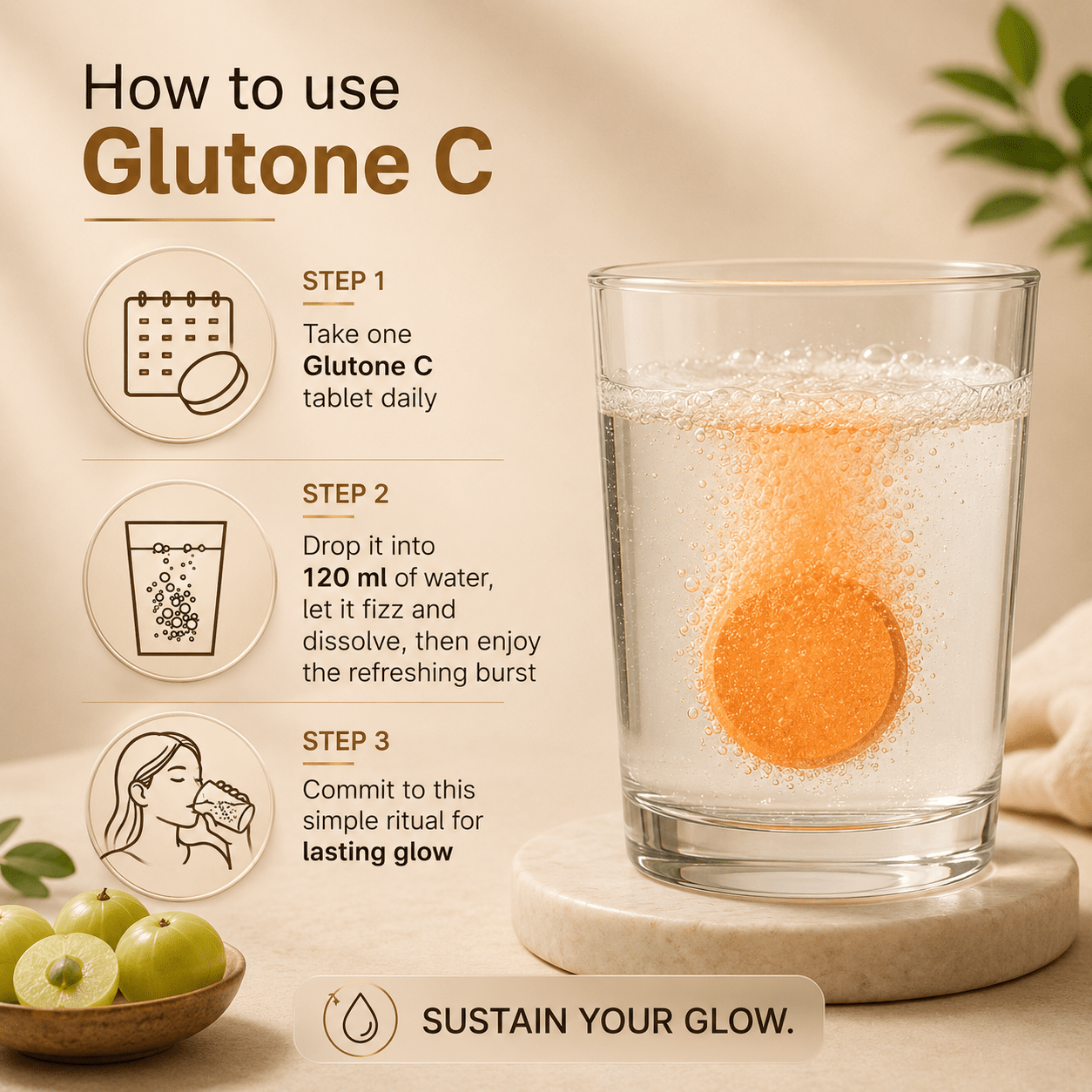 Glutone-C Effervescent Tablets - Cosmosentials