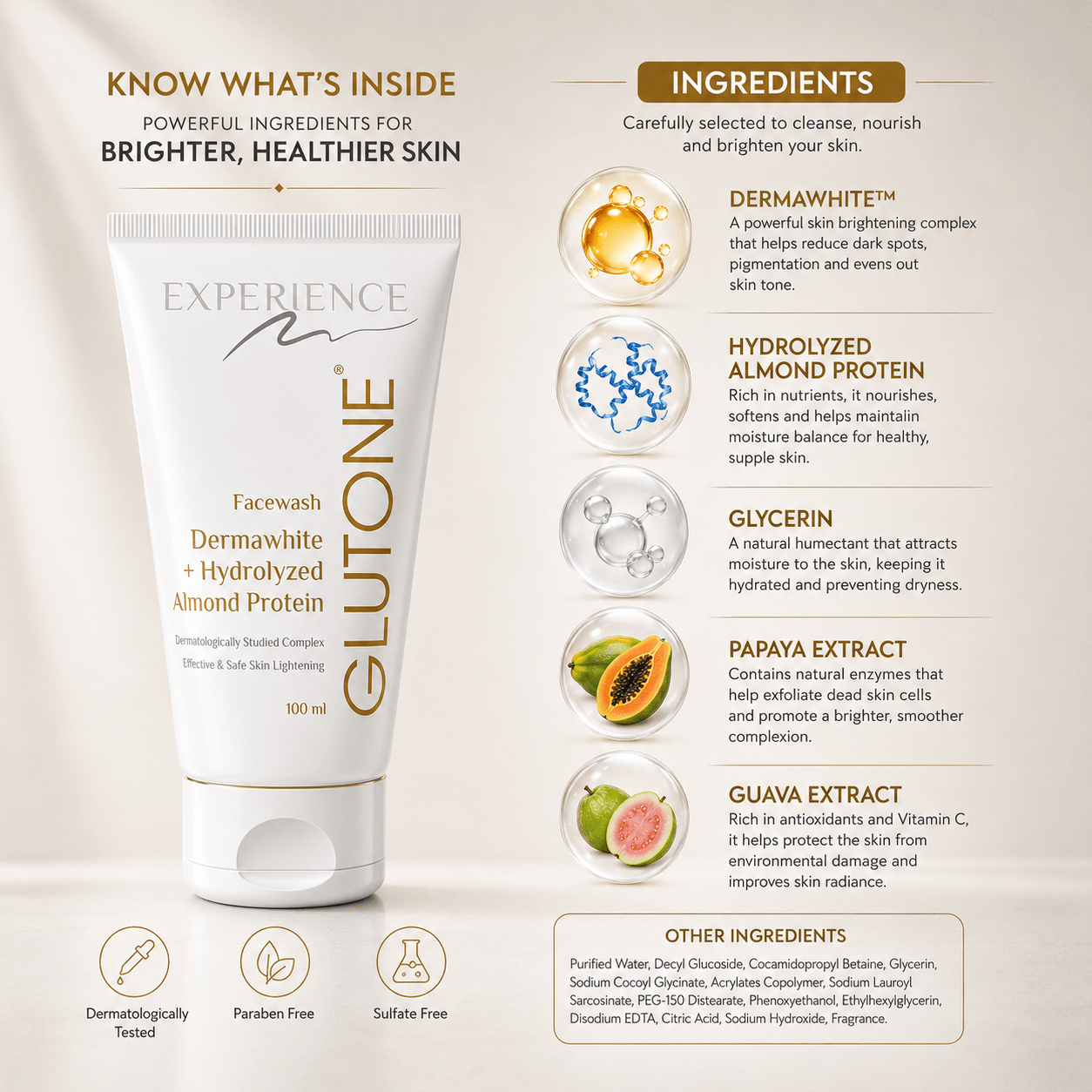 Glutone Facewash 100ml - Cosmosentials