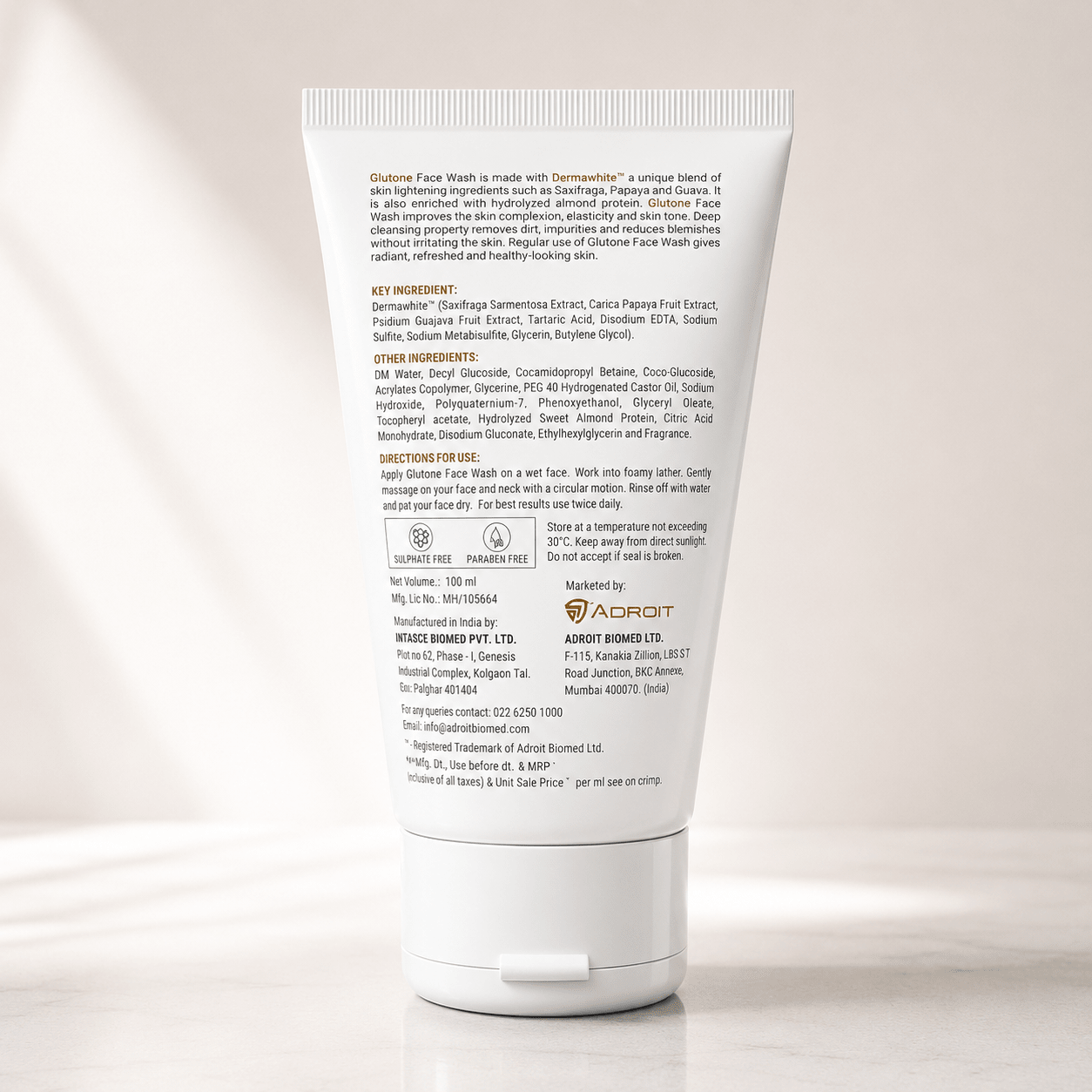 Glutone Facewash 100ml - Cosmosentials