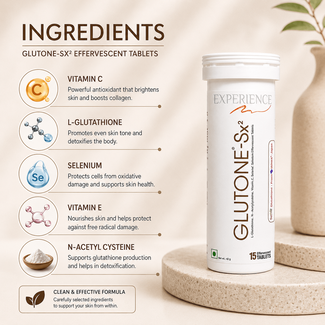 Glutone-Sx² Effervescent Tablets - Cosmosentials