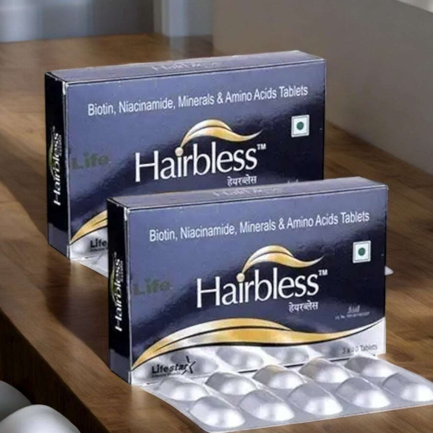 Hairbless Tablet with Biotin & Niacin, Minerals & Amino Acids - Cosmosentials