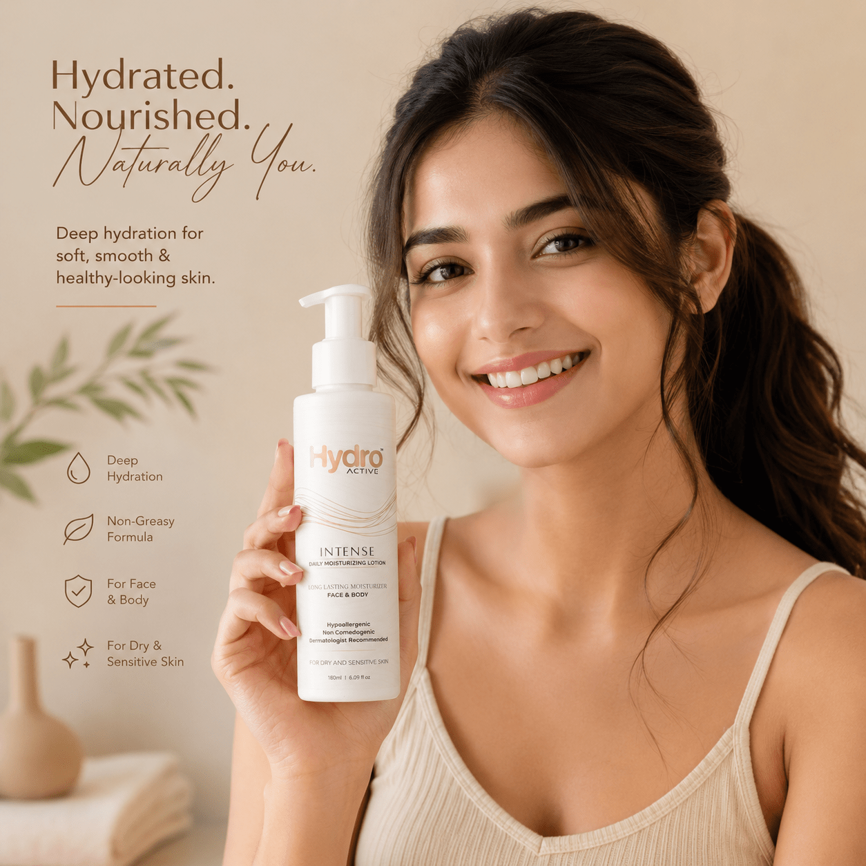 Hydro Active Intense Daily Moisturizing Lotion 180ml - Cosmosentials