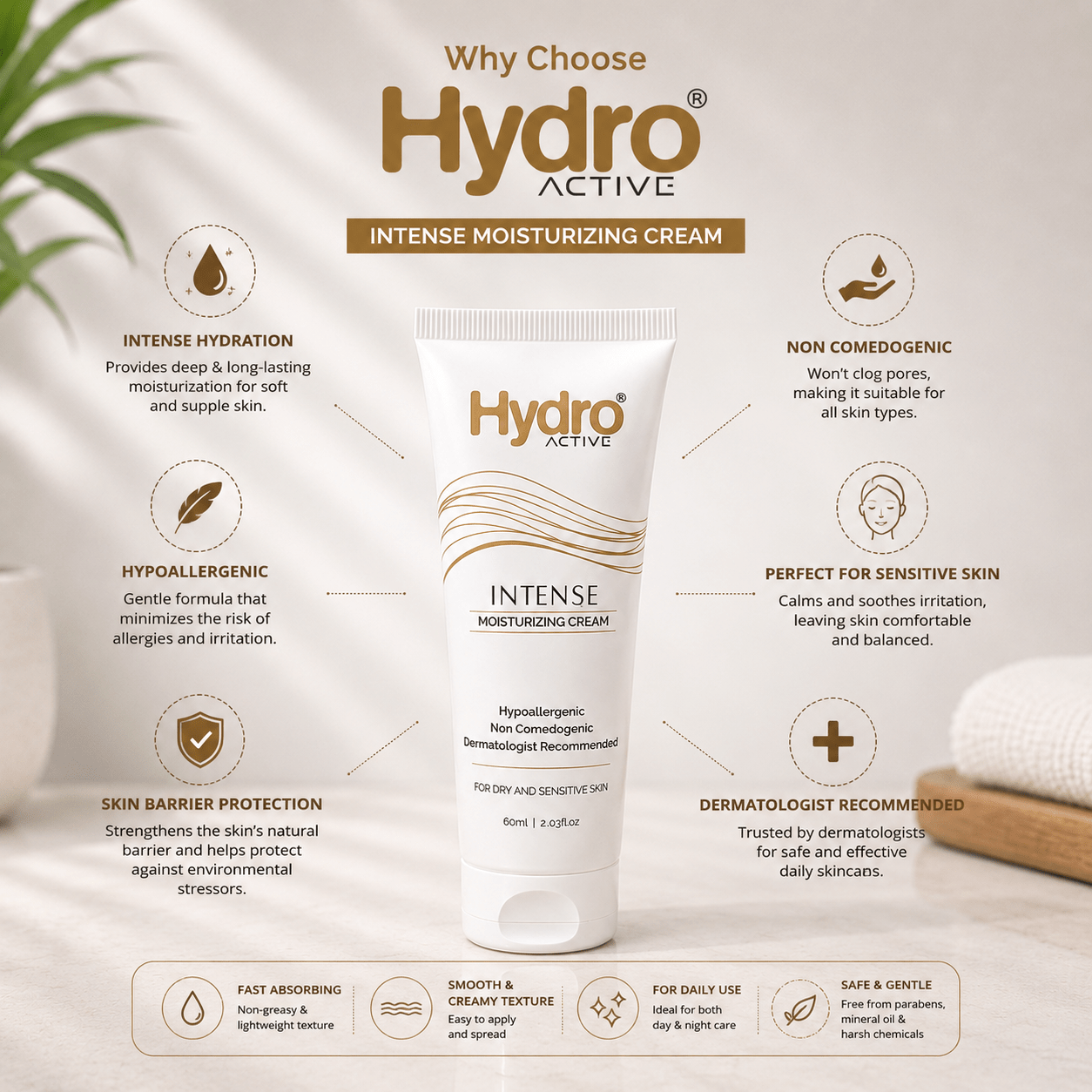 Hydro Active Intense Moisturizing Cream - Cosmosentials