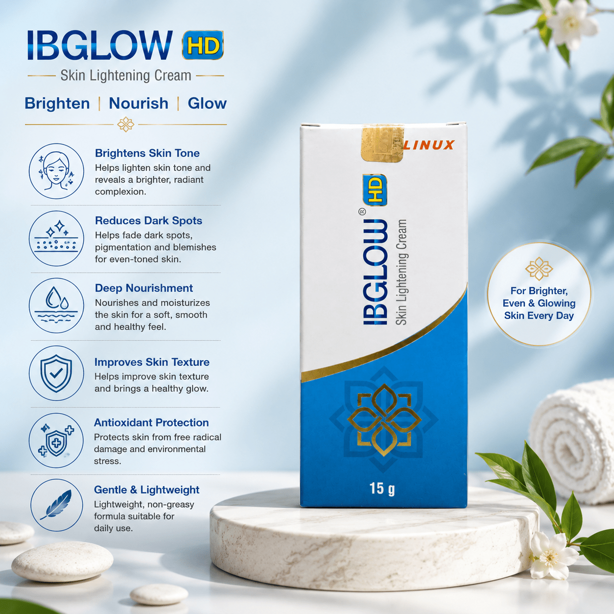 IBGLOW HD Skin Lightening Cream - Cosmosentials