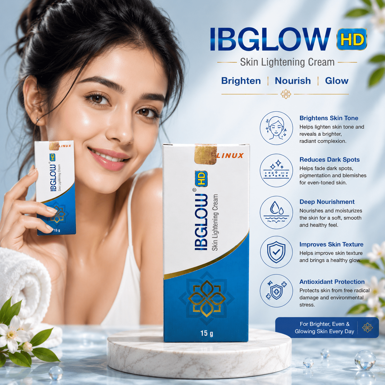 IBGLOW HD Skin Lightening Cream - Cosmosentials