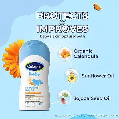 Cetaphil Baby Daily Lotion & Cetaphil Baby Moisturising Oil With Organic Calendula