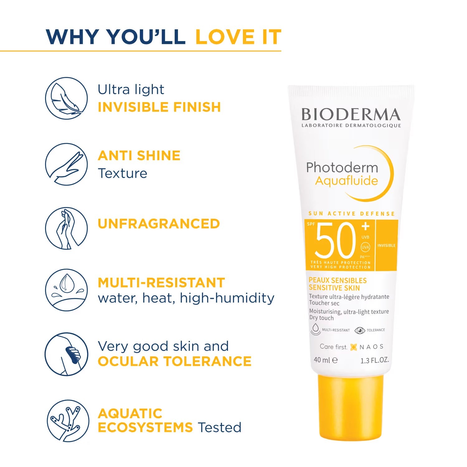 Bioderma Photoderm Aquafluide SPF 50+ PA++++ Invisible Sunscreen