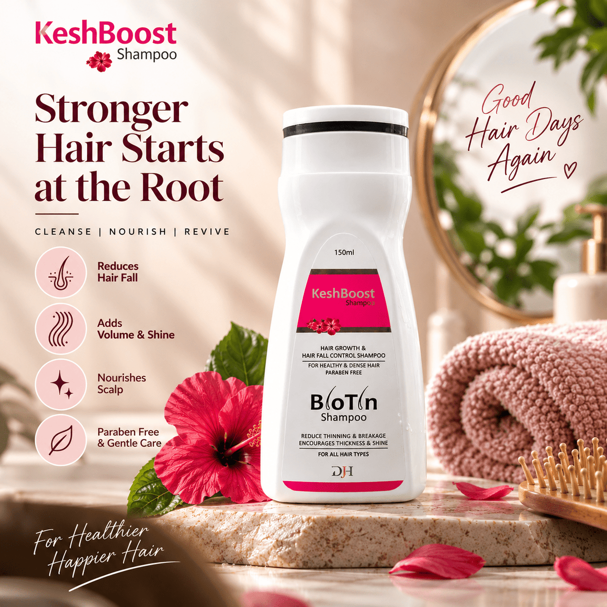 KeshBoost Biotin Shampoo 150 ml - Cosmosentials