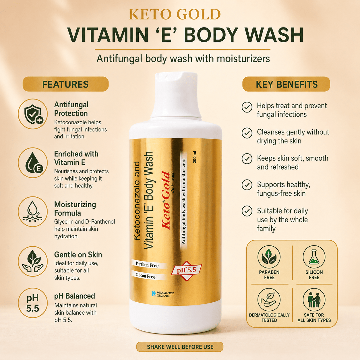 Keto Gold Body Wash - Cosmosentials