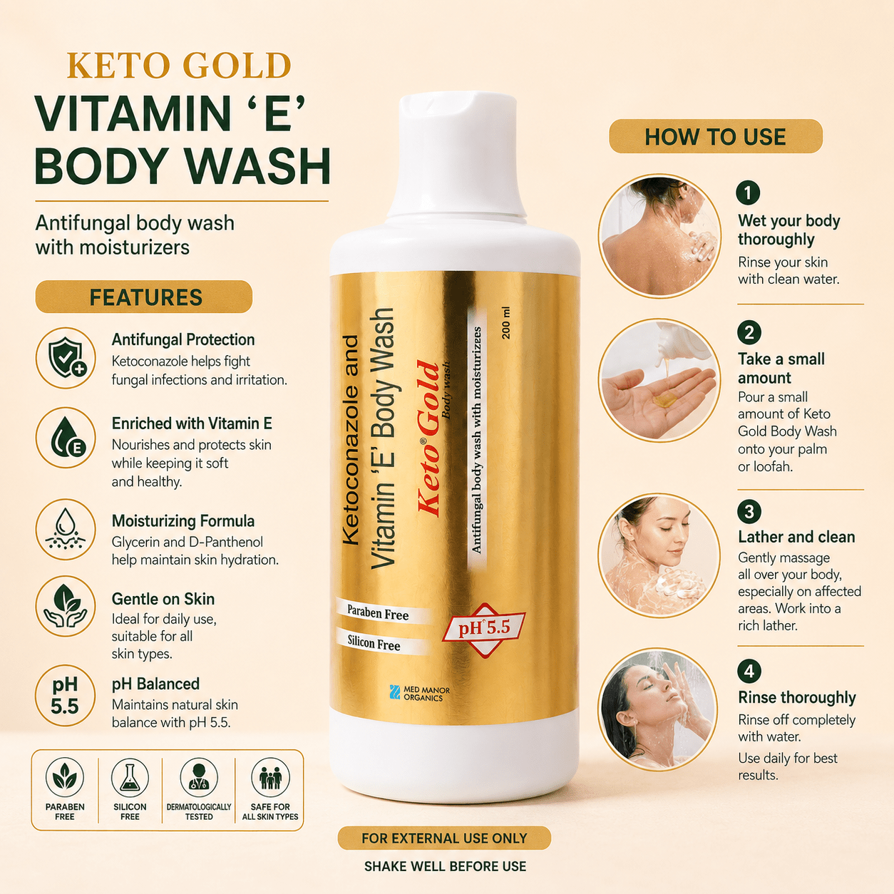Keto Gold Body Wash - Cosmosentials