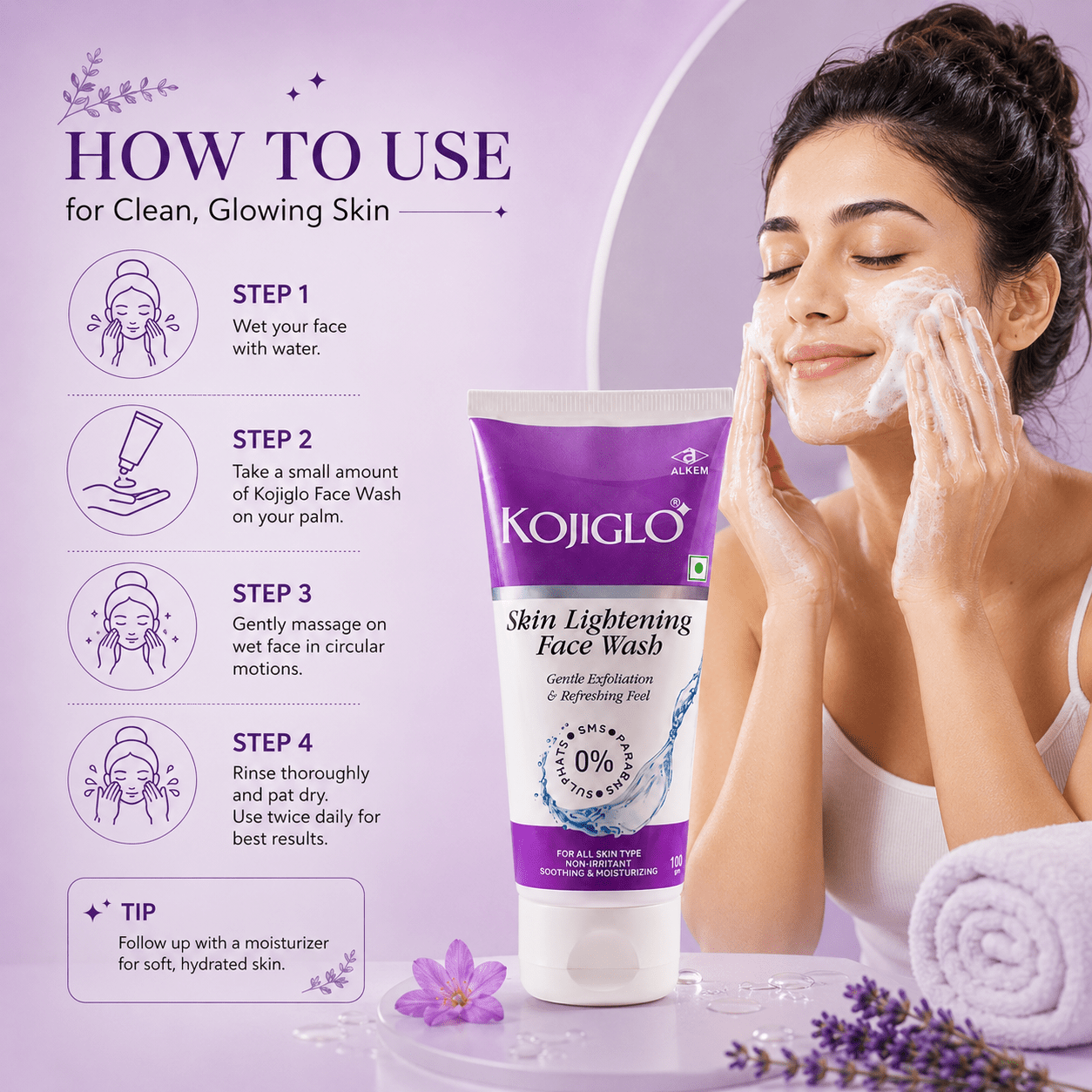 Kojiglo Skin Lightening Face Wash - Cosmosentials