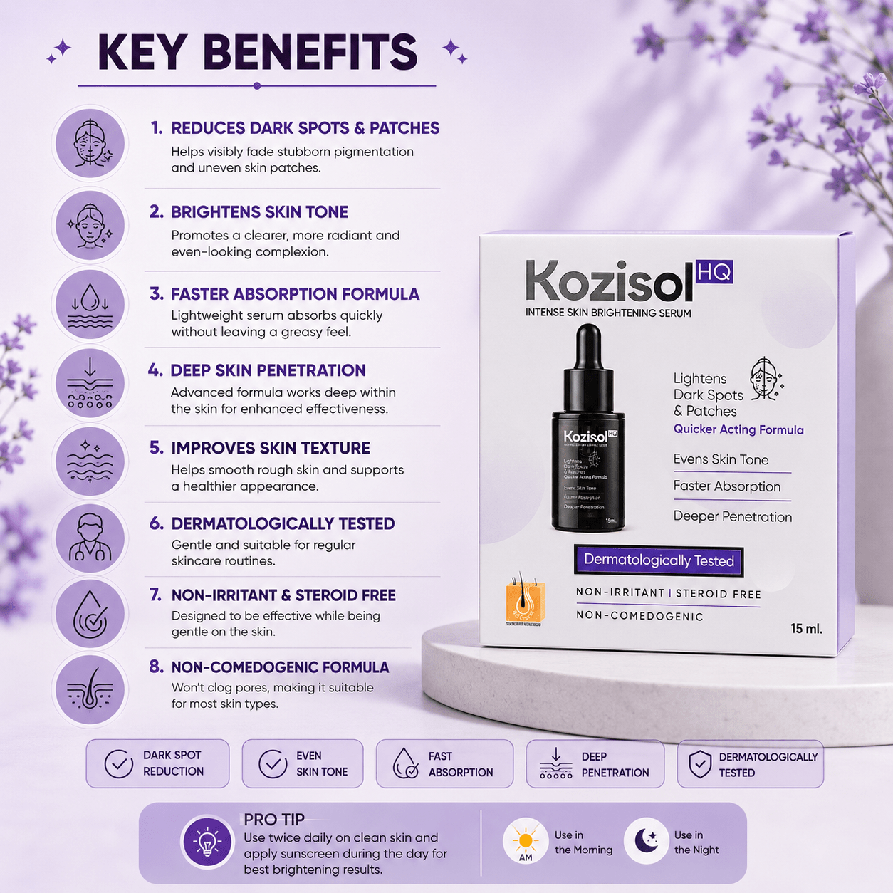 Kozisol HQ Intense Skin Brightening Serum - Cosmosentials