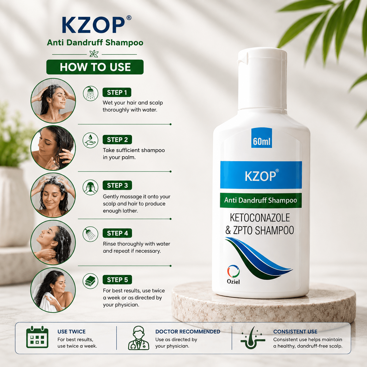 KZOP Anti Dandruff Shampoo - Cosmosentials
