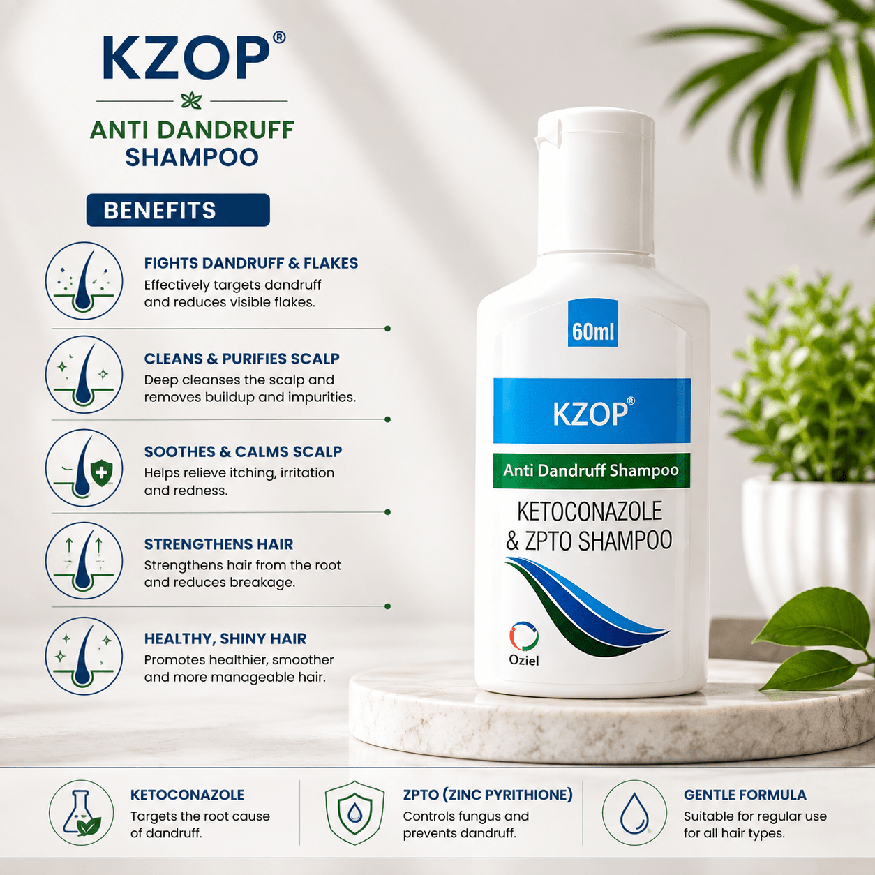 KZOP Anti Dandruff Shampoo - Cosmosentials