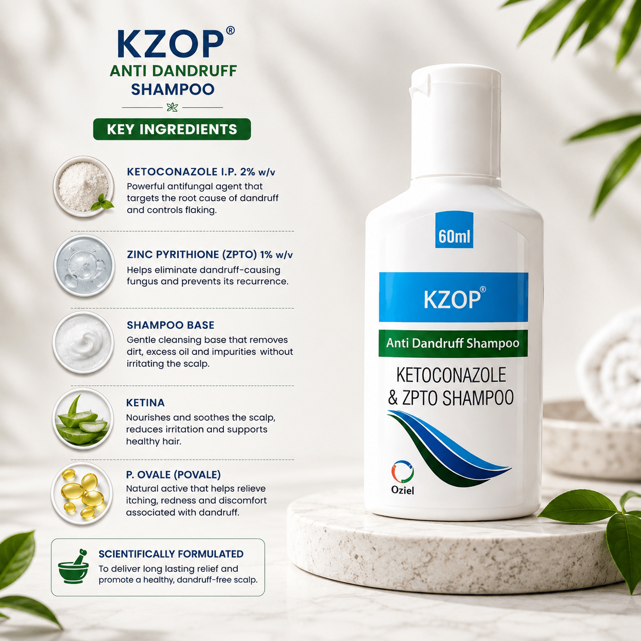 KZOP Anti Dandruff Shampoo - Cosmosentials