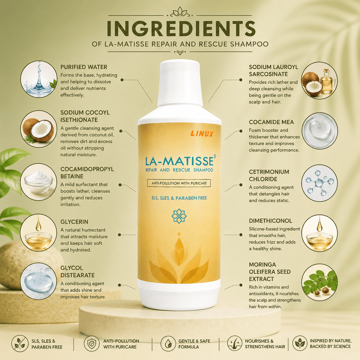 LA-MATISSE Repair & Rescue Shampoo 200ml - Cosmosentials
