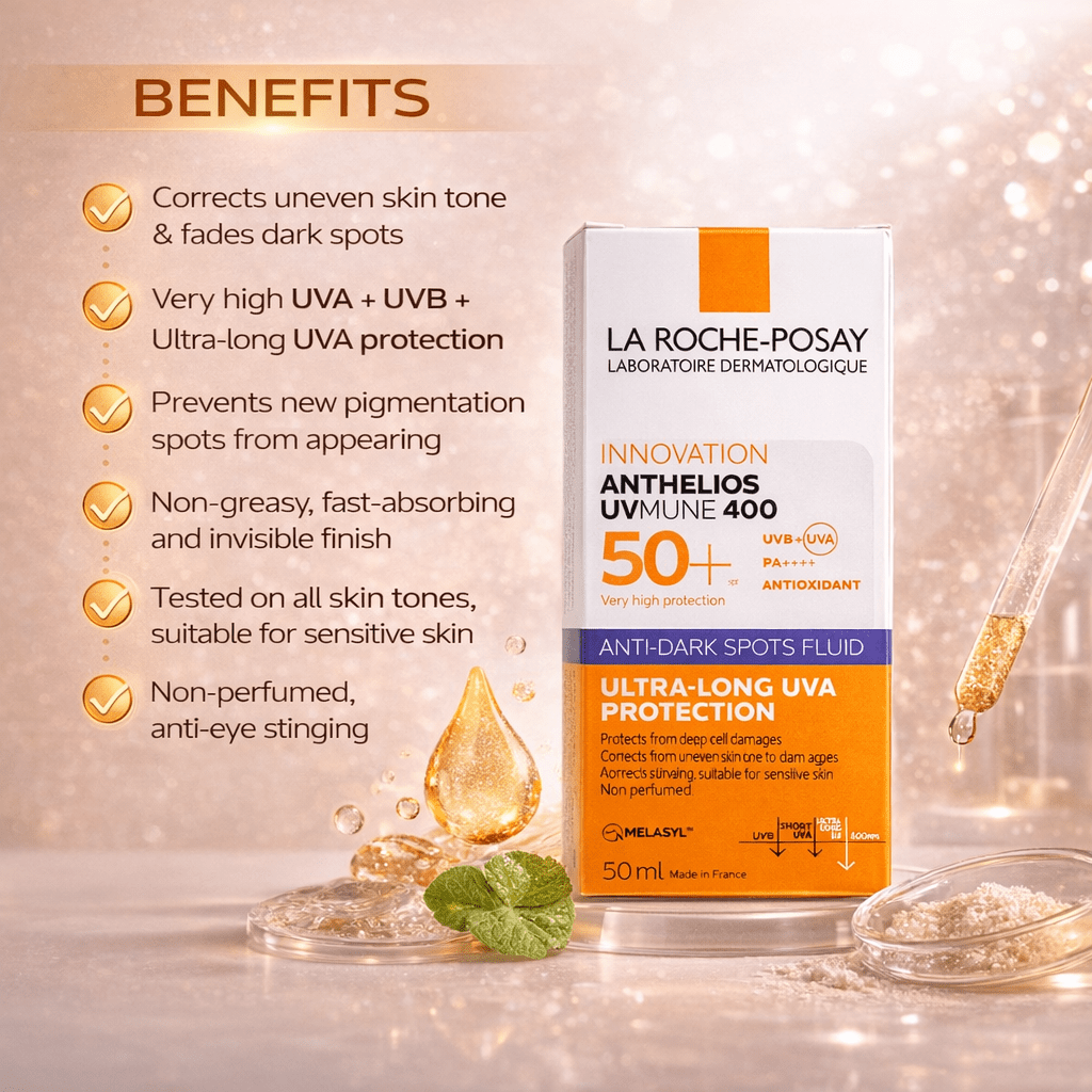 La Roche - Posay Innovation Anthelios UVMune 400 SPF 50+ Fluid ( Anti - Dark Sports Fluid ) - Cosmosentials