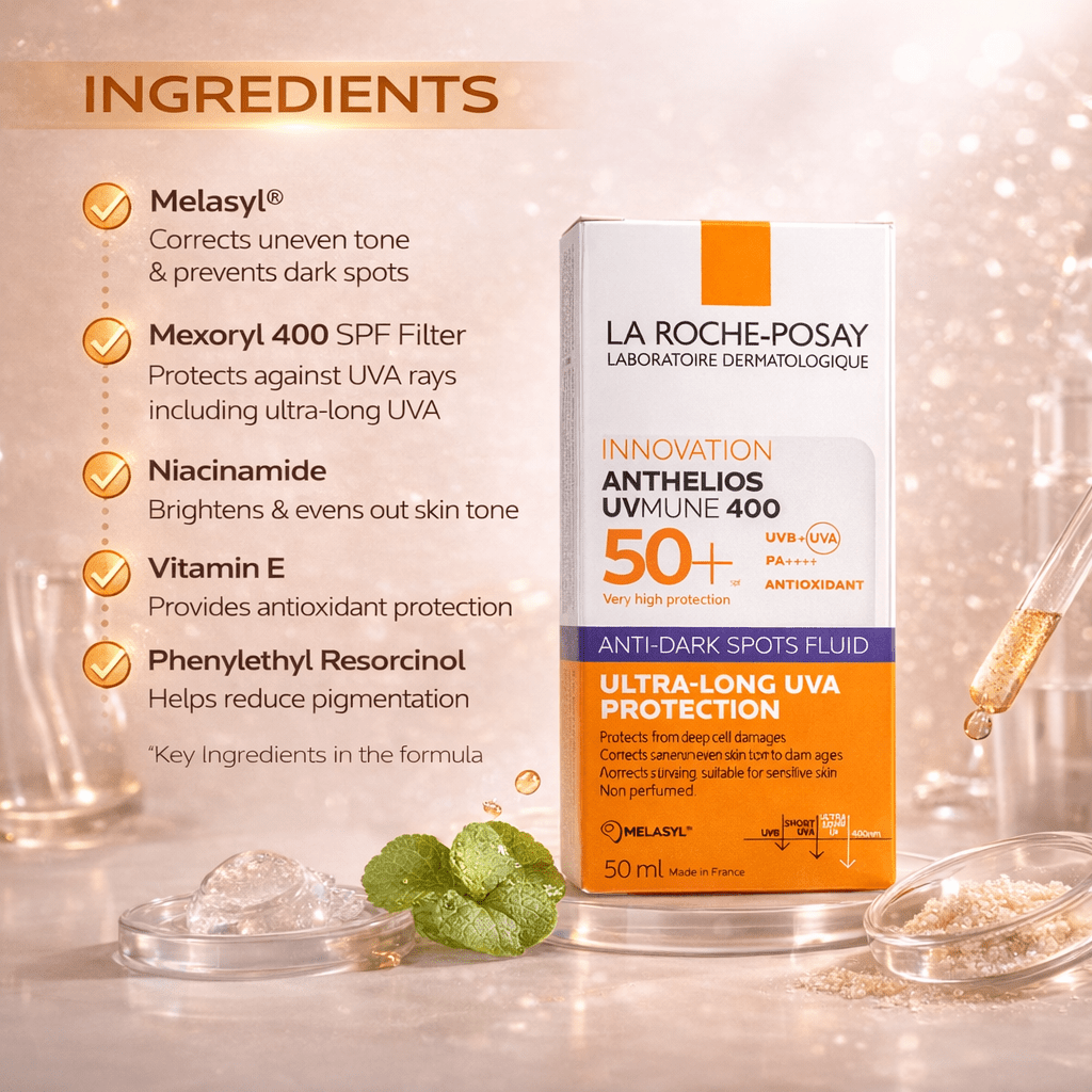 La Roche - Posay Innovation Anthelios UVMune 400 SPF 50+ Fluid ( Anti - Dark Sports Fluid ) - Cosmosentials