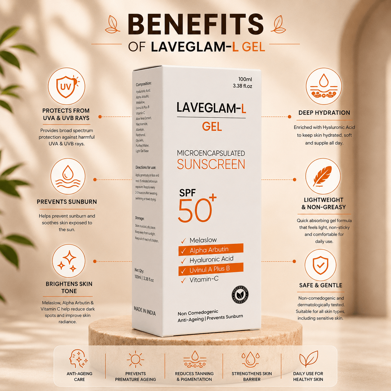 LAVEGLAM - L Sunscreen Gel SPF 50+ - Cosmosentials