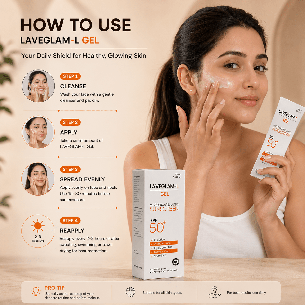 LAVEGLAM - L Sunscreen Gel SPF 50+ - Cosmosentials