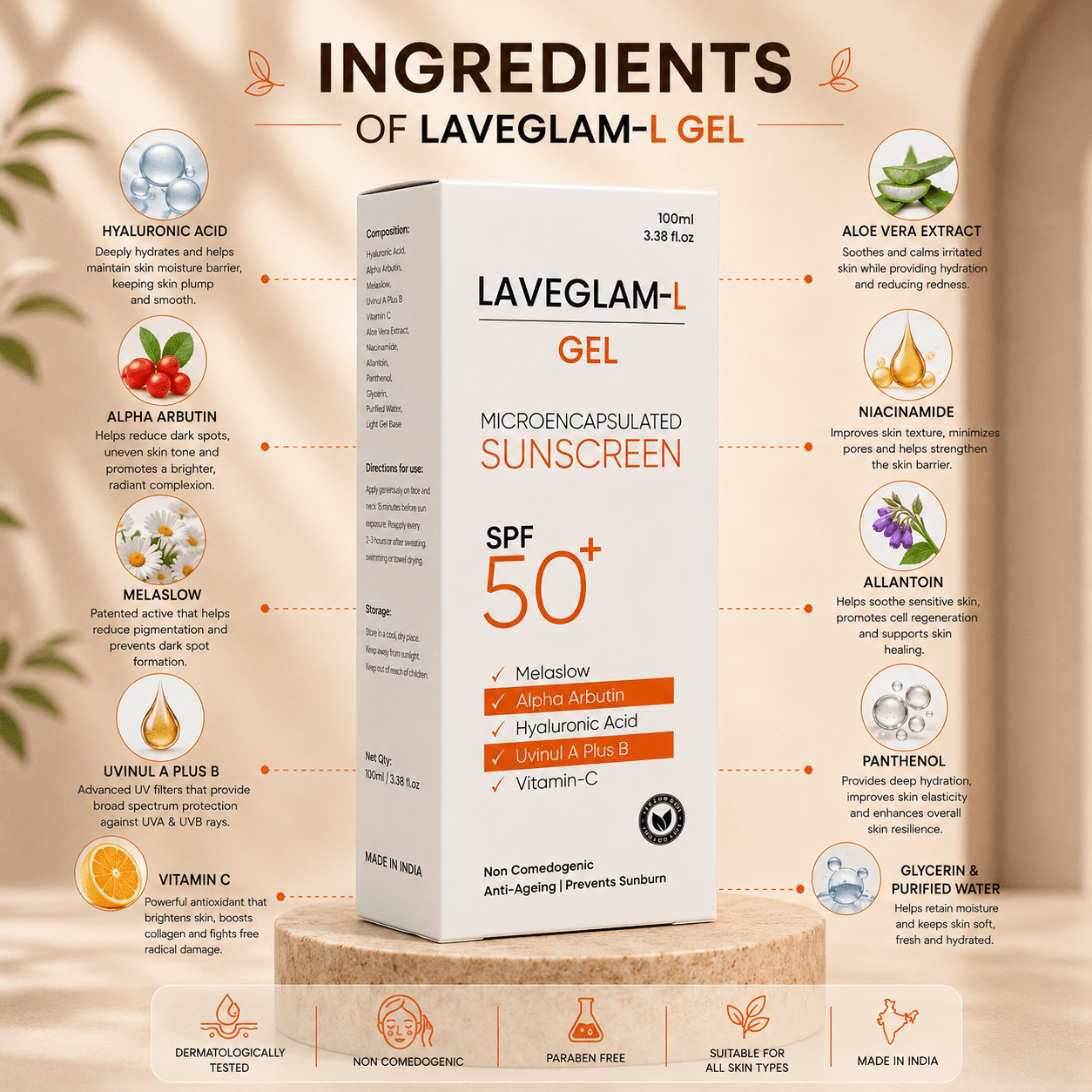 LAVEGLAM - L Sunscreen Gel SPF 50+ - Cosmosentials